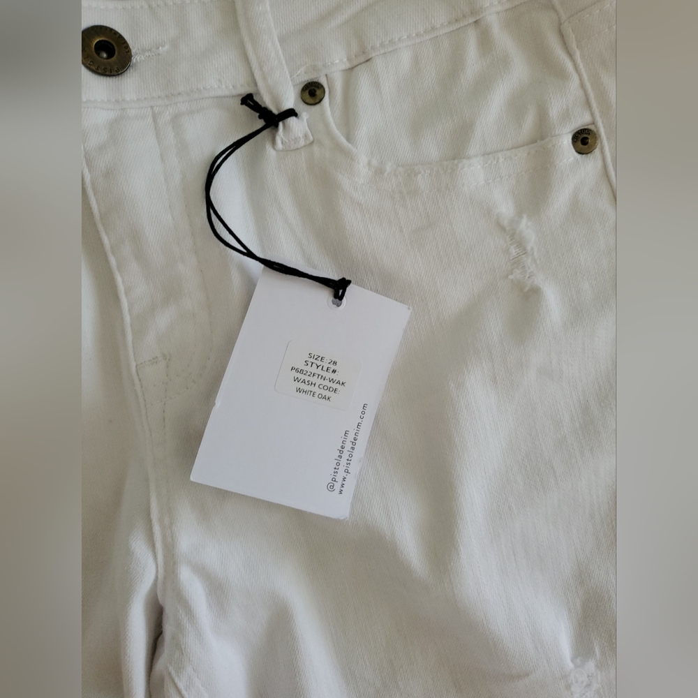 Pistola White distressed high rise skinny jeans size 28 - Picture 5 of 6